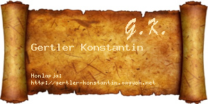 Gertler Konstantin névjegykártya